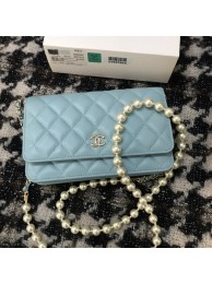 Chanel Lambskin Flap Shoulder Bag CC33814 light blue HY19707UF26