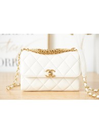 Chanel lambskin Shoulder Bag AS3240 white HY22604va68