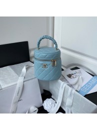 Chanel lambskin top handle bag AP2730 blue HY17232wn15