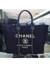 Chanel Large Canvas Tote Shopping Bag A1679 Royal HY5127su78