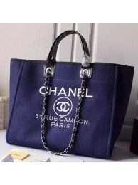 Chanel Large Canvas Tote Shopping Bag A5002 Blue HY15087jf20