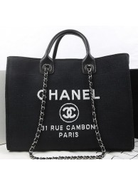 Chanel Large Canvas Tote Shopping Bag A67002 Black HY4092wn15