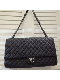 Chanel Large Classic Flap Bag Calfskin Leather A91169 Black HY20655lk46