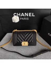 Chanel Le Boy Flap Shoulder Bag Original Calf leather A67085 black Gold Buckle HY15785Kd37