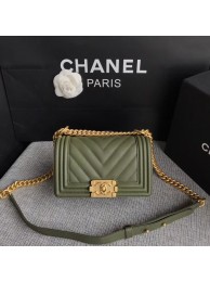 Chanel Le Boy Flap Shoulder Bag Original Calf leather A67085 green Gold Buckle HY17278lq41