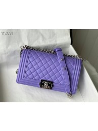 Chanel Le Boy Flap Shoulder Bag Original Leather A67086 purple HY6331ED90
