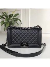 Chanel Leboy Original Calfskin leather Shoulder Bag A67086 black & gun-Tone Metal HY4884MO84