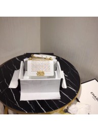 Chanel Leboy Original Calfskin leather Shoulder Bag G67085 white & gold -Tone Metal HY7012wn15