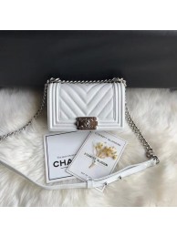 Chanel Leboy Original Caviar leather Shoulder Bag A67085 white silver chain HY22255vK93