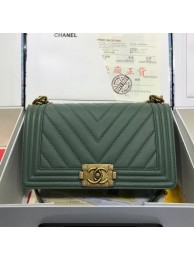 Chanel Leboy Original caviar leather Shoulder Bag V67086 green gold chain HY23018SS41