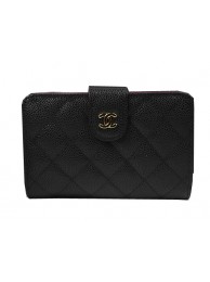 Chanel Matelasse Bi-Fold Wallet Black Original Cannage Pattern A48667 Gold HY5955dV68