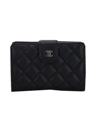 Chanel Matelasse Bi-Fold Wallet Cannage Pattern A2621 Black HY3616uT54