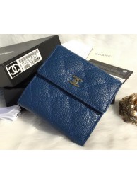 Chanel Matelasse Bi-Fold Wallet Cannage Patterns A48980 Blue HY26556EW67