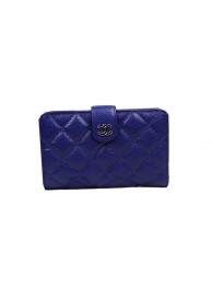 Chanel Matelasse Bi-Fold Wallet Original Cannage Pattern Leater CHA48667 Blue HY7801FT35