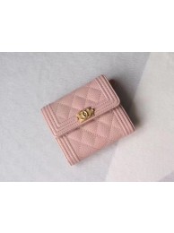 Chanel Matelasse Bi-Fold Wallet Pink Cannage Patterns A48980 Gold HY26627bW68