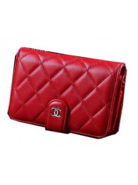 Chanel Matelasse Bi-Fold Wallet Sheepskin Leater A31506 Red HY21431JD63