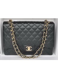 Chanel Maxi Classic Bag A36098 Black Cannage Pattern Gold HY13870Sy67
