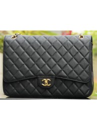 Chanel Maxi Quilted Classic Flap Bag Black Cannage Patterns A58601 Gold HY23146Af99