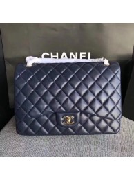 Chanel Maxi Quilted Classic Flap Bag Blue Sheepskin Leather A58601 Gold HY3068Gm74