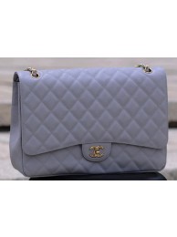Chanel Maxi Quilted Classic Flap Bag Grey Cannage Pattern A58601 Gold HY3911JD63