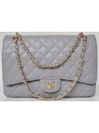 Chanel Maxi Quilted Classic Flap Bag Grey Cannage Patterns A58601 Gold HY24657Yr55