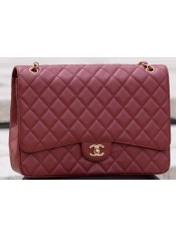 Chanel Maxi Quilted Classic Flap Bag Maroon Cannage Pattern A58601 Gold HY16320vj67