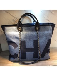 Chanel Medium Canvas Tote Shopping Bag 55699 blue HY16039Zf62