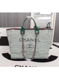 Chanel Medium Canvas Tote Shopping Bag 8099 green HY21174Yv36