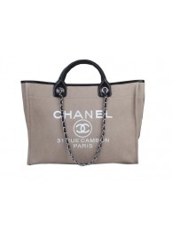 Chanel Medium Canvas Tote Shopping Bag A02042 Khaki HY26569Gw67