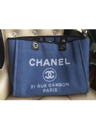Chanel Medium Canvas Tote Shopping Bag A1679M Blue HY15204Yo25