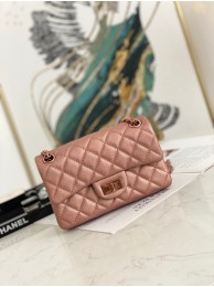 Chanel MINI 2.55 HANDBAG Metallic Grained Calfskin & rose gold Metal AS0874 pink HY1183vX95