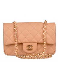 Chanel mini Classic Flap Bag Apricot Cannage Pattern 1117 Gold HY2827uk46