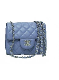 Chanel mini Classic Flap Bag Lavender Leather 1115 Silver Chain HY7746Eb92