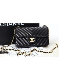 Chanel mini Classic Flap Bag Original Sheepskin Chevron Leather CHA1116 Black HY13399EB28