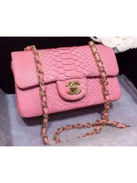 Chanel mini Classic Flap Bag Original Snake Leather A1116 Pink HY17062uk46