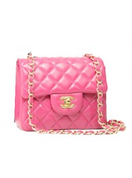 Chanel mini Classic Flap Bag Rose Leather 1115 Gold Chain HY15613ta99