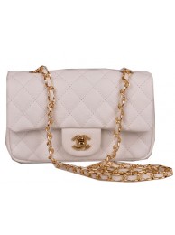 Chanel mini Classic Flap Bag White Cannage Pattern 1117 Gold HY8412su78