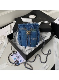 Chanel mini Drawstring Bag Denim AP2603 blue HY19717Zw99