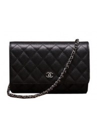 Chanel mini Flap Bag A33814 Black Cannage Pattern Silver HY15213dN21