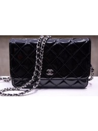 Chanel mini Flap Bag Black Patent Leather A33814P Silver HY7334Hn31