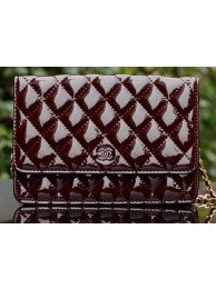 Chanel mini Flap Bag Burgundy Patent Leather A33814 Gold HY24885Wi77