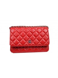Chanel mini Flap Bag CHA33814 Red Original Sheepskin Leather Silver HY9706mm78