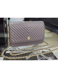 Chanel mini Flap Bag Chevron Leather A33814 Grey HY2066Cw85