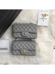 Chanel mini flap bag Grained Calfskin A1116 gray HY24947TL77