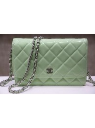 Chanel mini Flap Bag Green Patent Leather A33814P Silver HY8305nB26