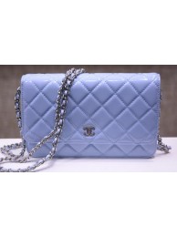 Chanel mini Flap Bag Lavender Patent Leather A33814P Silver HY3251uT54