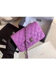 Chanel MINI Flap Bag Original Sheepskin Leather 1116 Lavender & silver-Tone Metal HY19207Is53