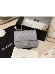Chanel MINI Flap Bag Original Sheepskin Leather AS1786 Light grey HY3730nS91