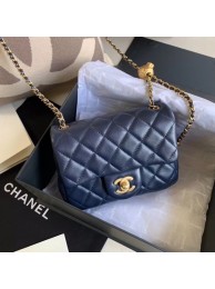 Chanel MINI Flap Bag Original Sheepskin Leather AS1786 Navy Blue HY3956OG45