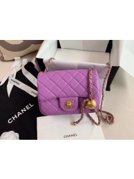 Chanel MINI Flap Bag Original Sheepskin Leather AS1786 purple HY18464Kf26